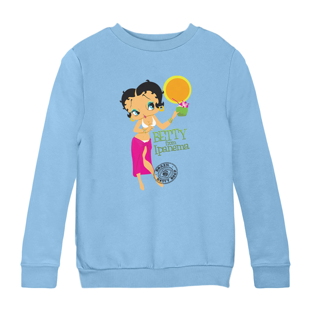 Betty Boop From Ipanema Kids Sweatshirt