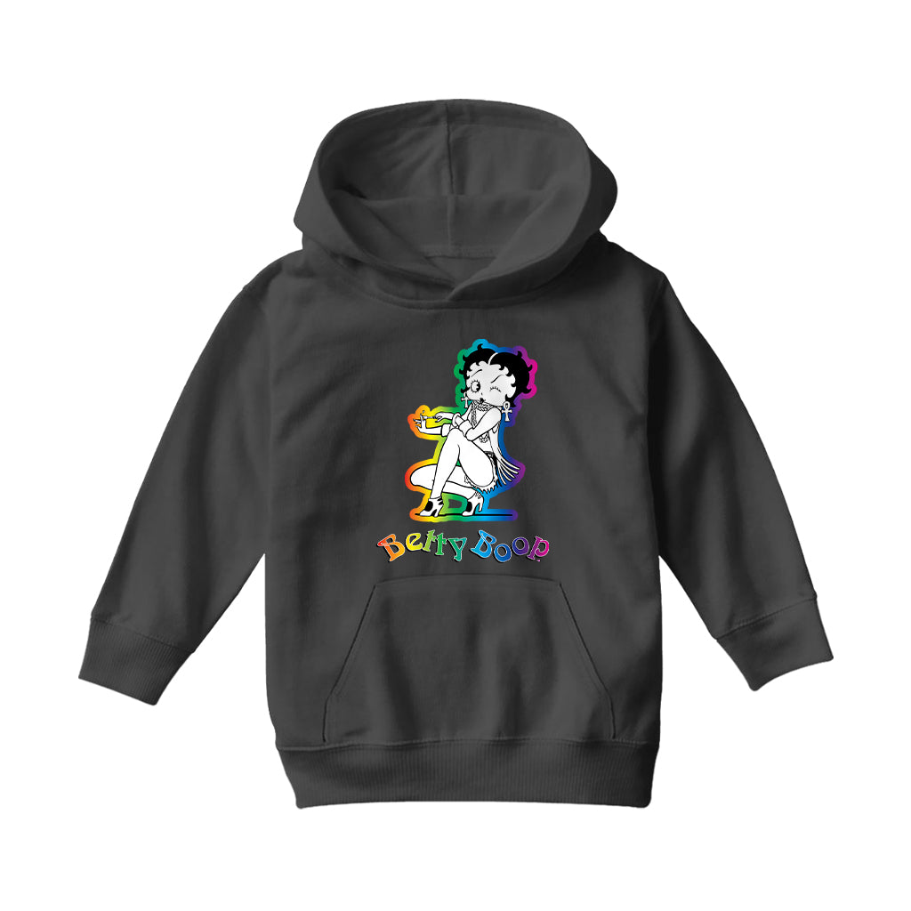 Betty Boop Groovy 70s Fashion Kids Hooded Sweatshirt