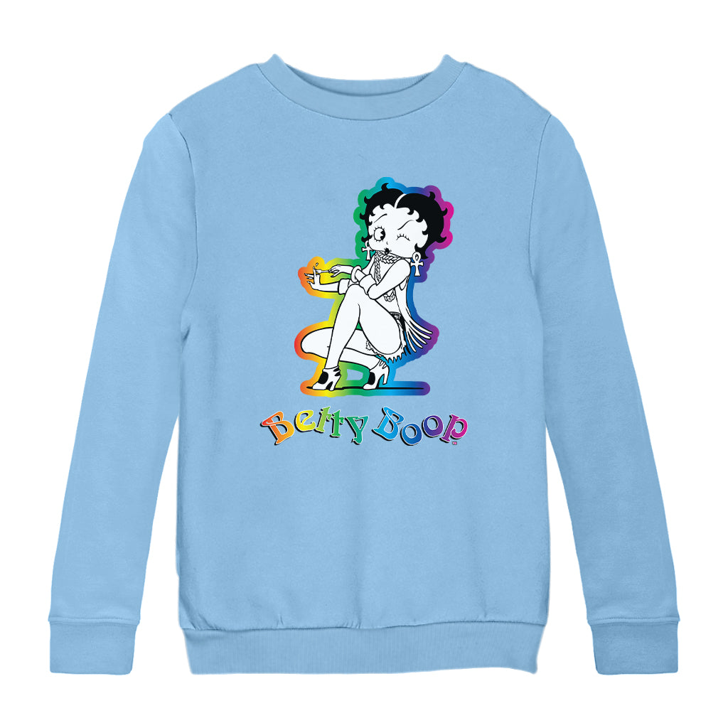 Betty Boop Groovy 70s Fashion Kids Sweatshirt