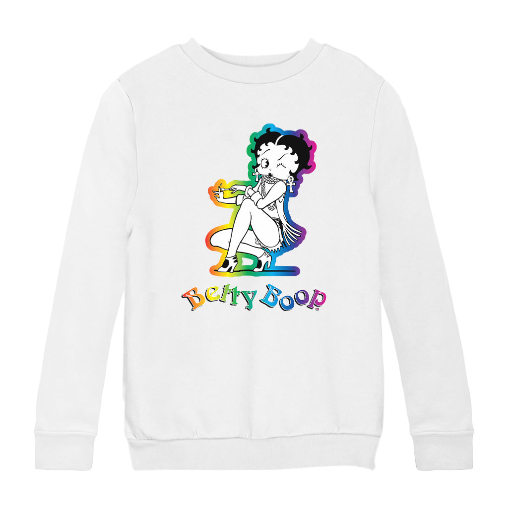 Betty Boop Groovy 70s Fashion Kids Sweatshirt