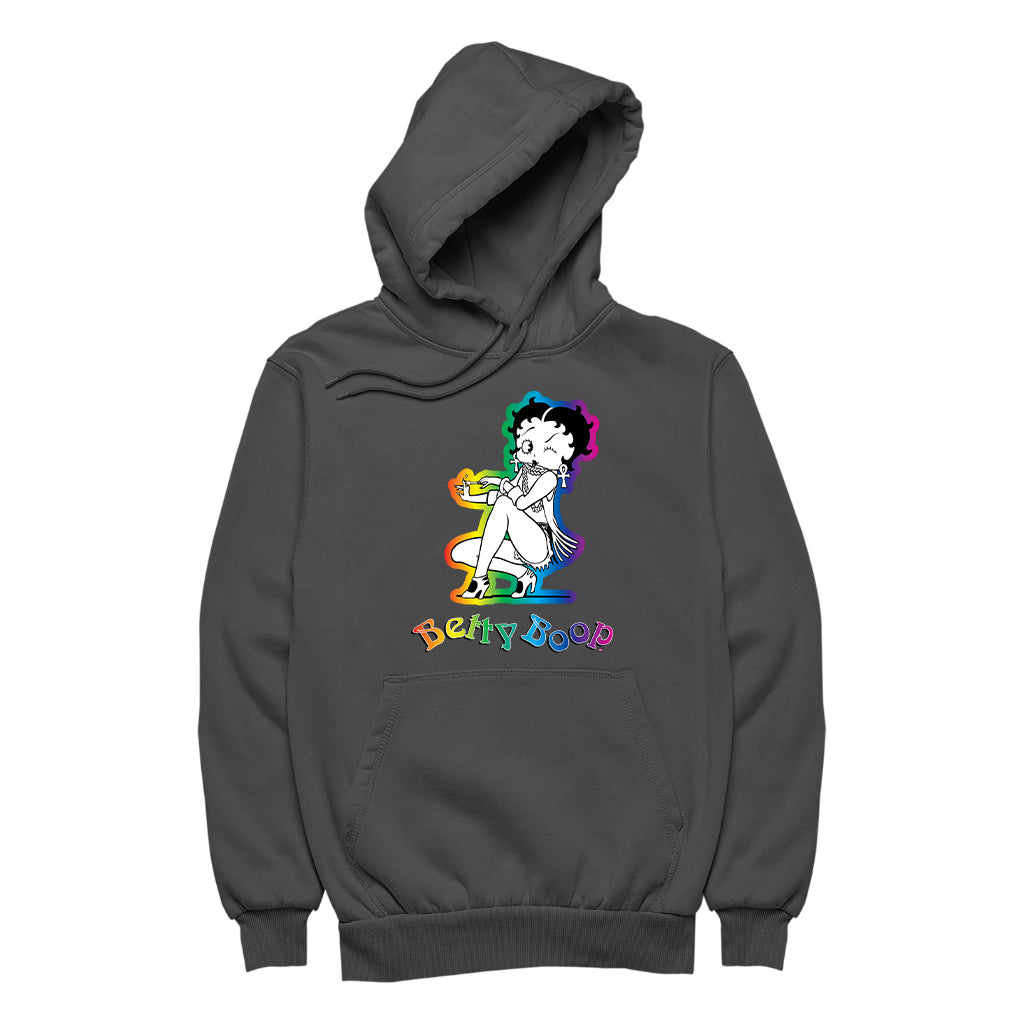Betty Boop Groovy 70s Fashion Women's Hooded Sweatshirt
