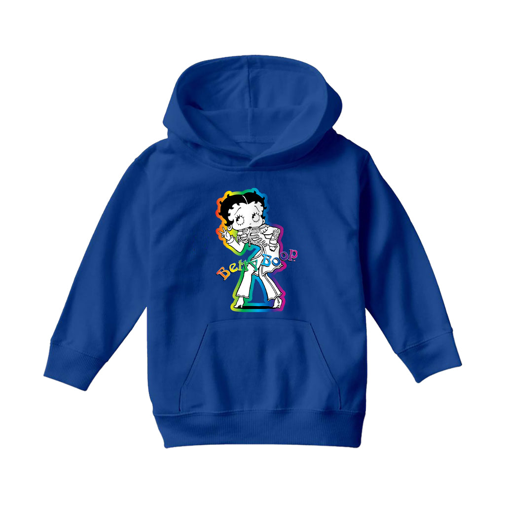 Betty Boop Groovy 70s Outfit Kids Hooded Sweatshirt