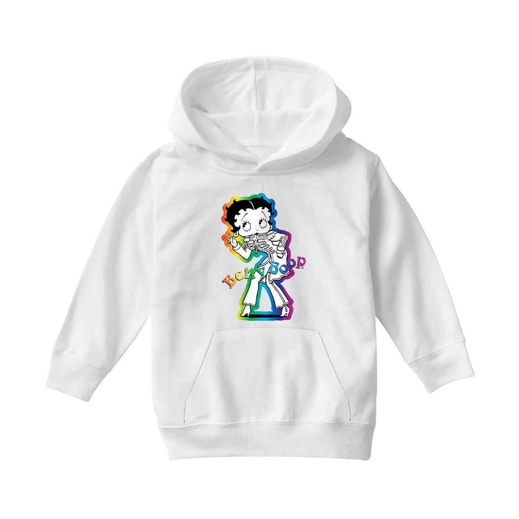 Betty Boop Groovy 70s Outfit Kids Hooded Sweatshirt