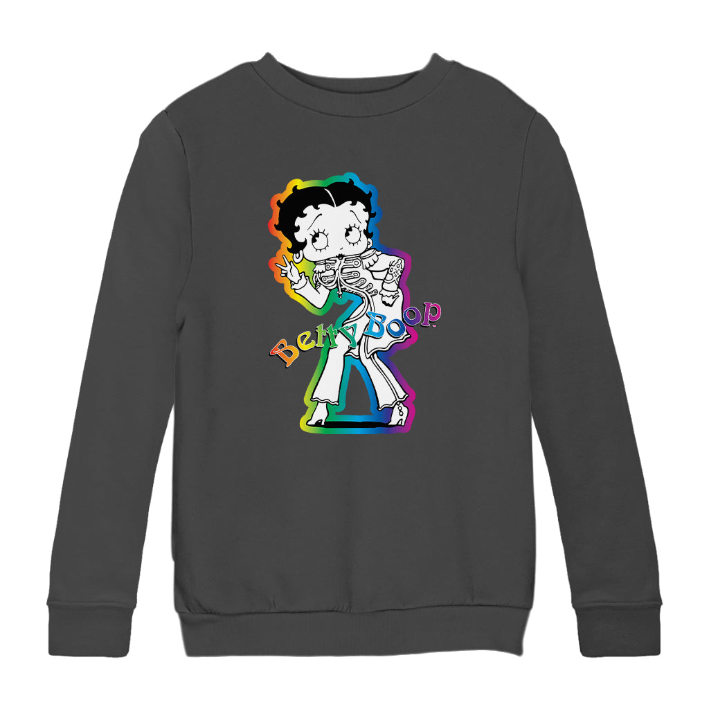 Betty Boop Groovy 70s Outfit Kids Sweatshirt