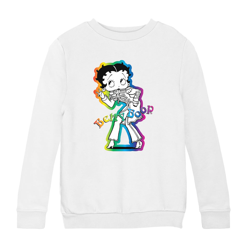 Betty Boop Groovy 70s Outfit Kids Sweatshirt