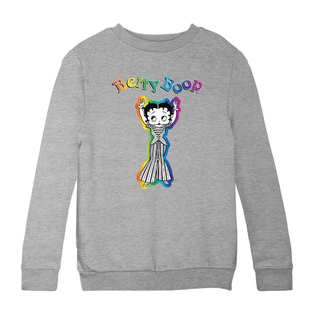Betty Boop Groovy Striped Outfit Kids Sweatshirt