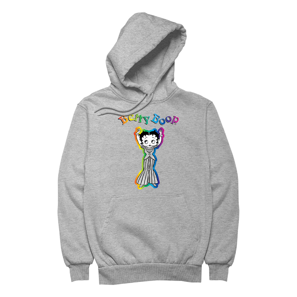 Betty Boop Groovy Striped Outfit Men's Hooded Sweatshirt