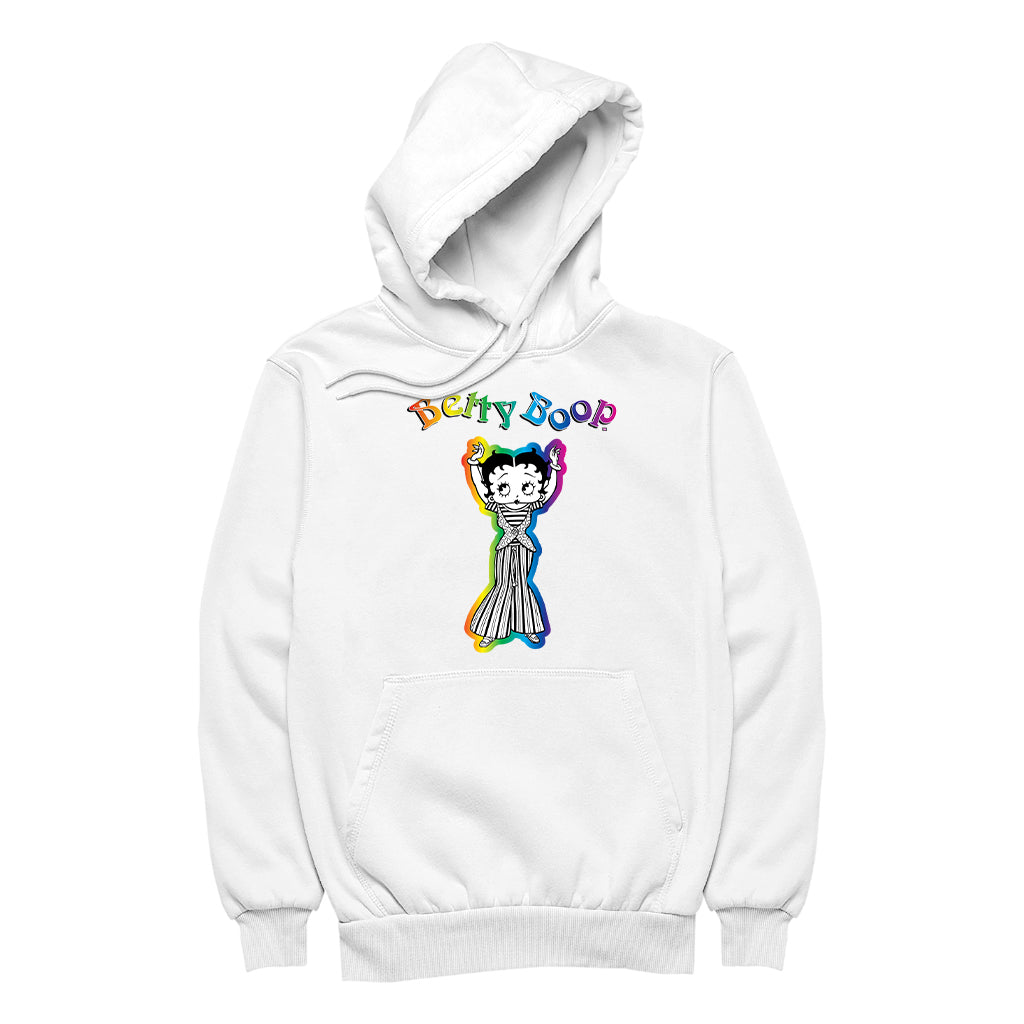 Betty Boop Groovy Striped Outfit Women's Hooded Sweatshirt