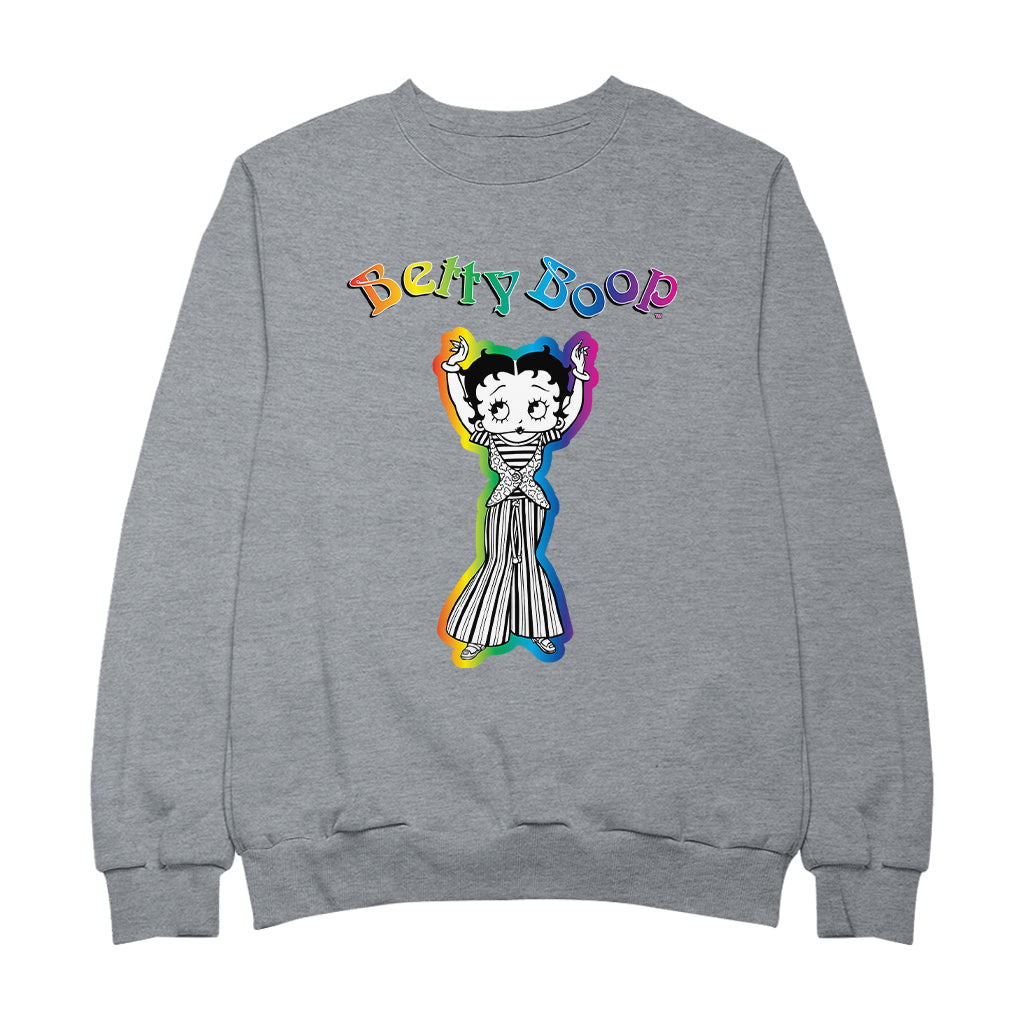 Betty Boop Groovy Striped Outfit Women's Sweatshirt