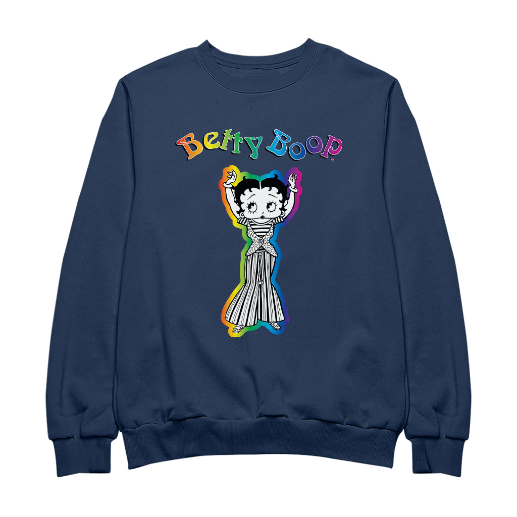 Betty Boop Groovy Striped Outfit Women's Sweatshirt