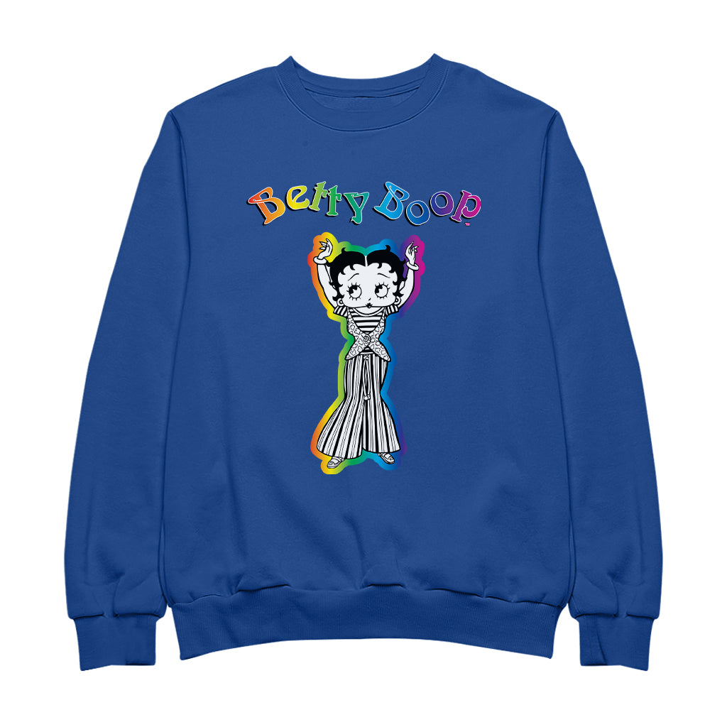 Betty Boop Groovy Striped Outfit Women's Sweatshirt