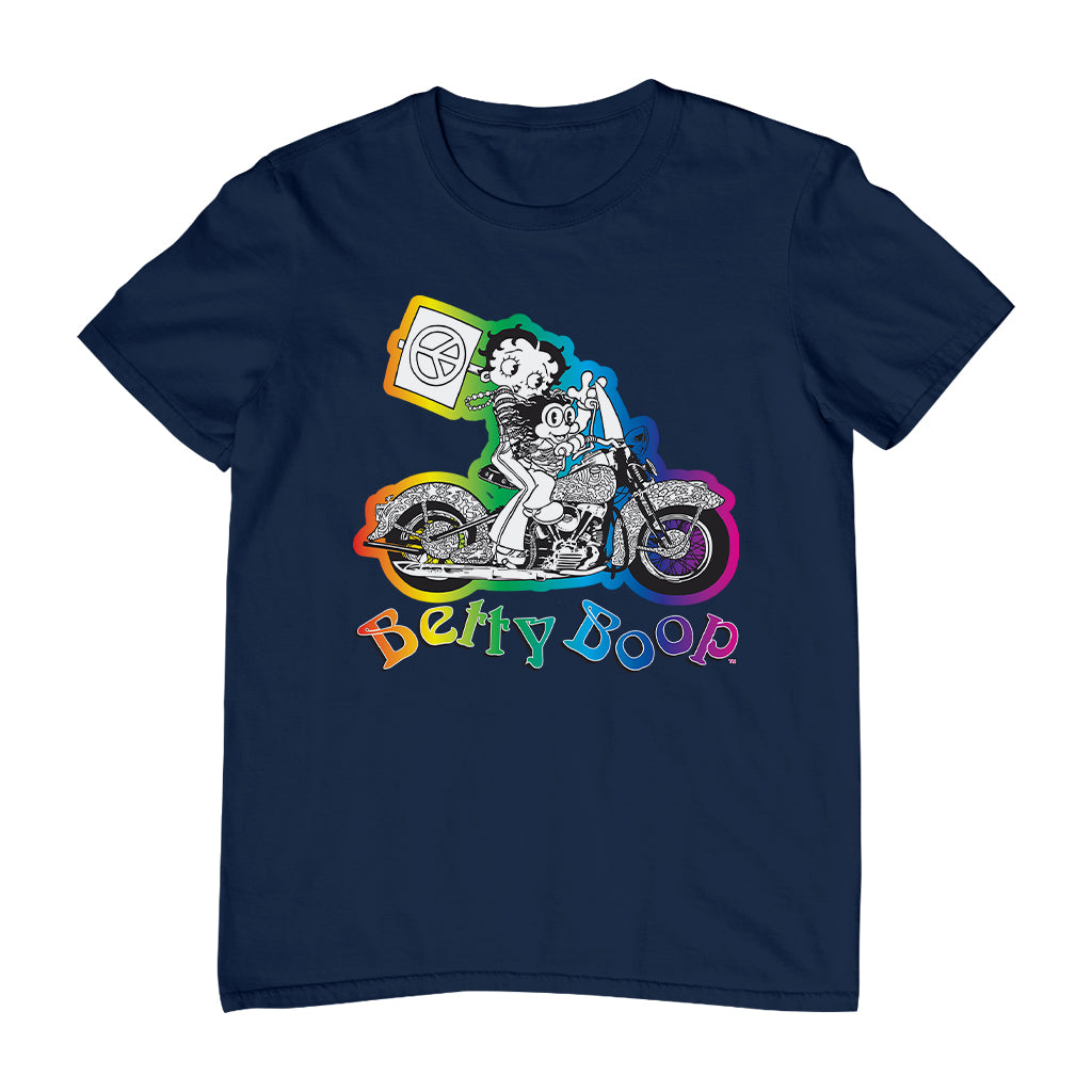Betty Boop Groovy 70s Motorcycle Men's T-Shirt