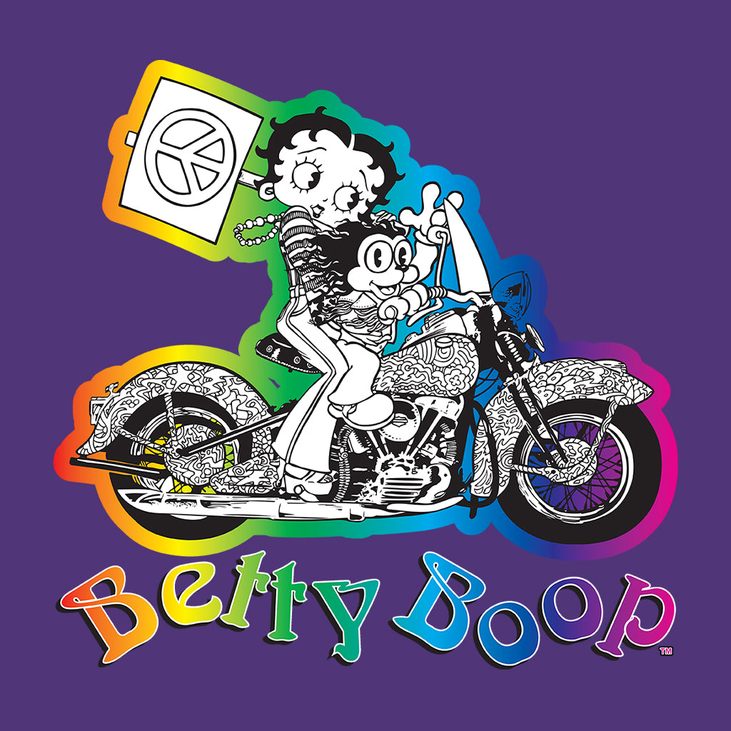 Betty Boop Groovy 70s Motorcycle Kids Hooded Sweatshirt