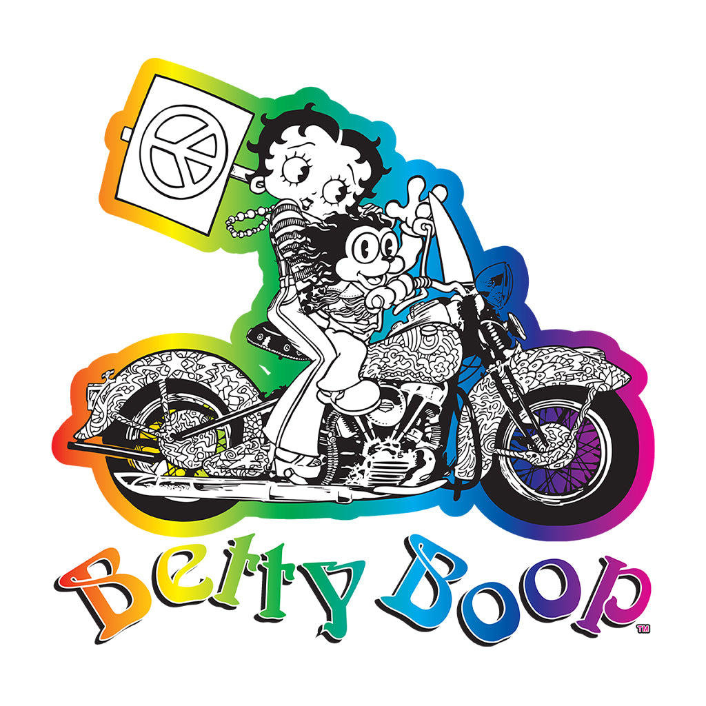 Betty Boop Groovy 70s Motorcycle Men's Hooded Sweatshirt