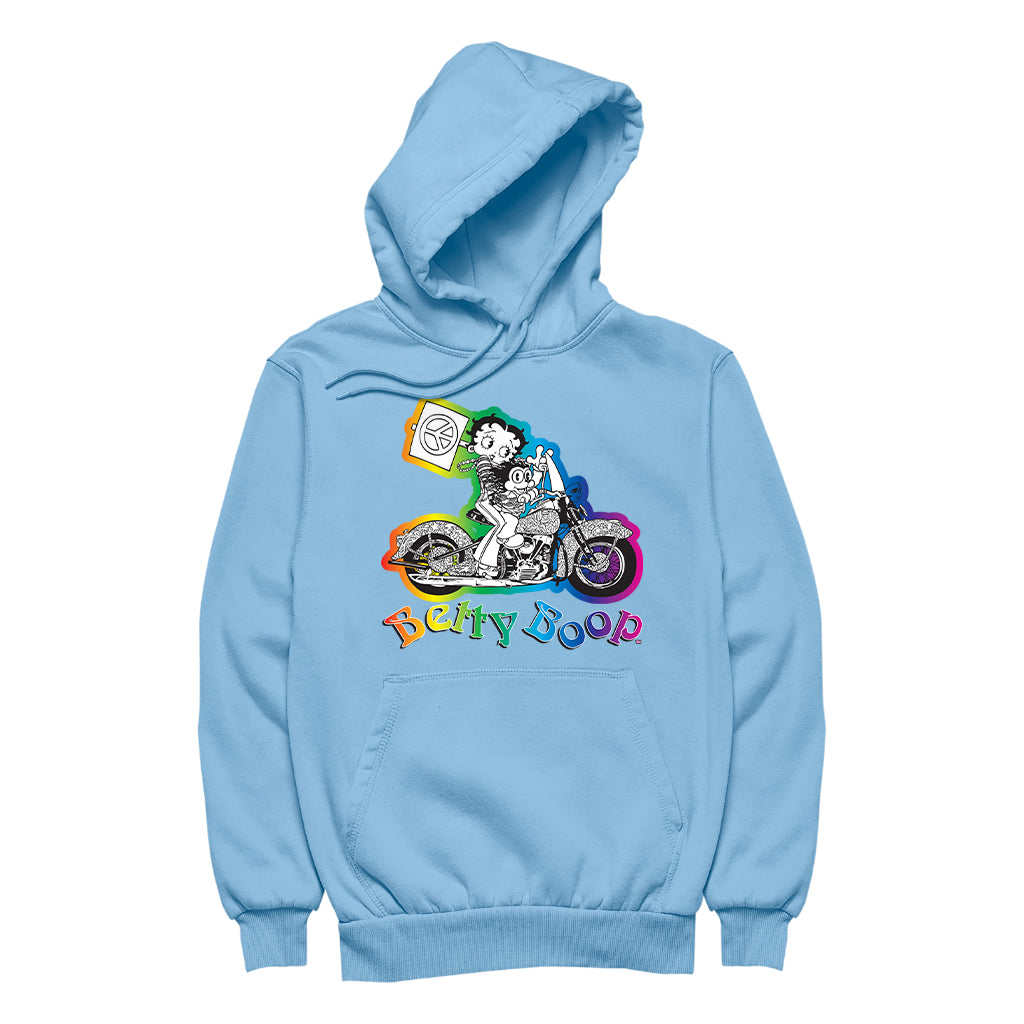 Betty Boop Groovy 70s Motorcycle Women's Hooded Sweatshirt