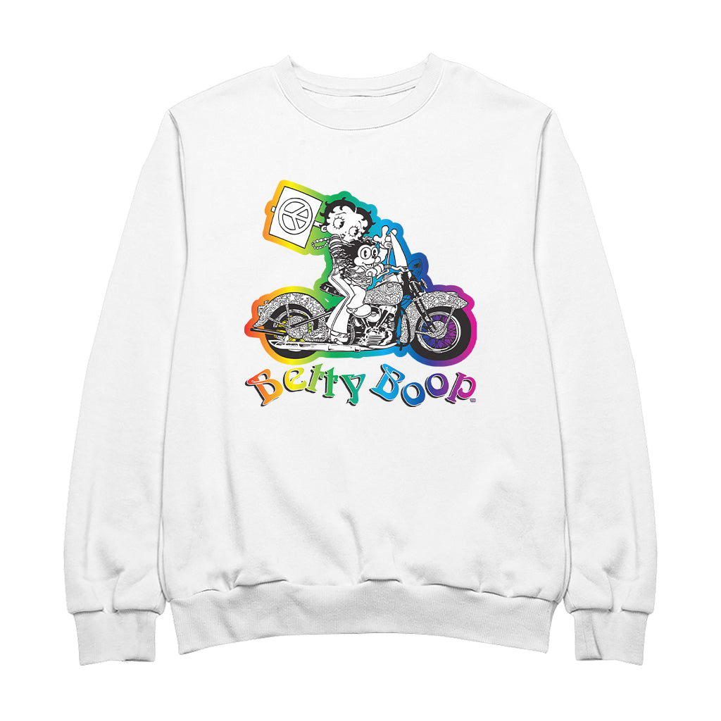 Betty Boop Groovy 70s Motorcycle Women's Sweatshirt