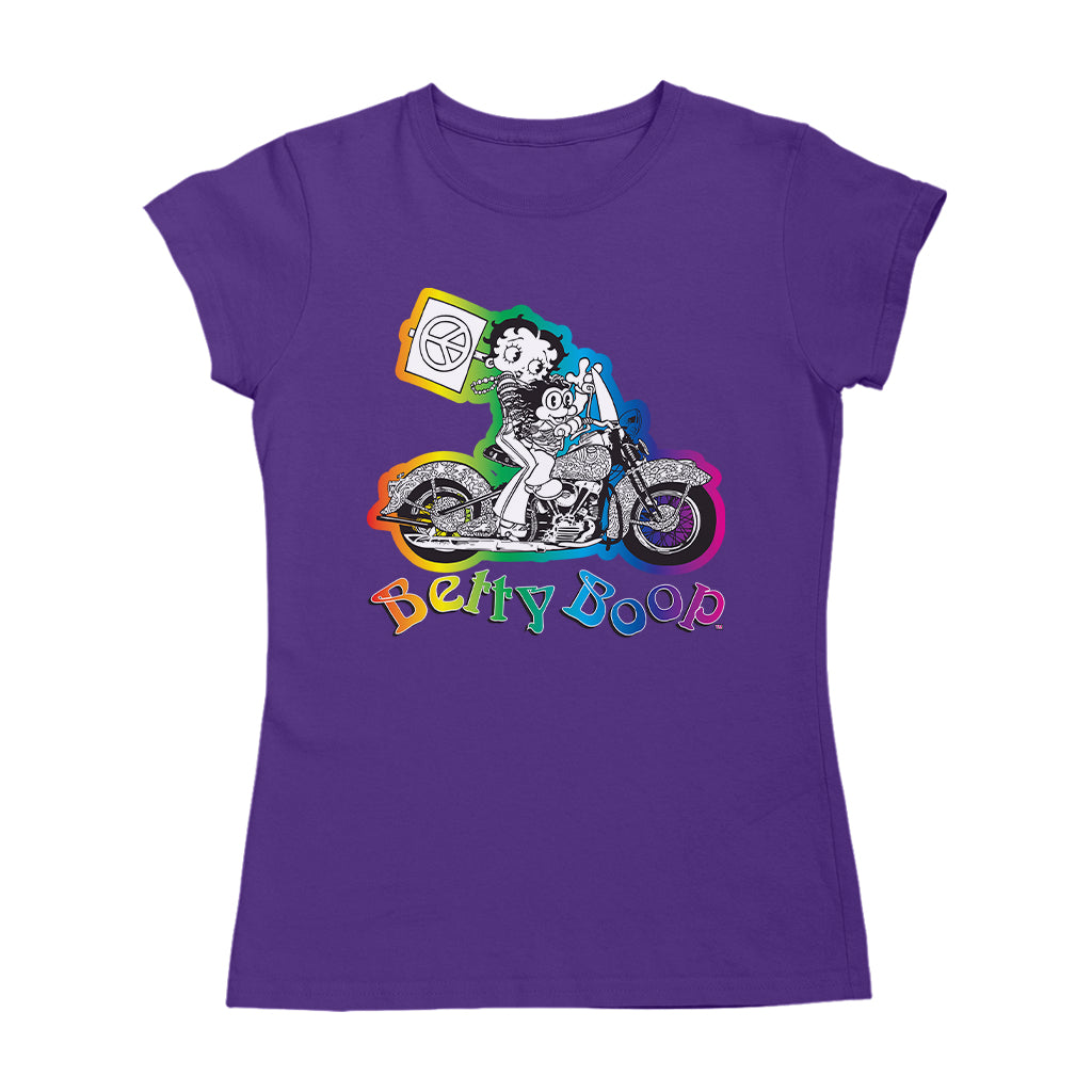 Betty Boop Groovy 70s Motorcycle Women's T-Shirt