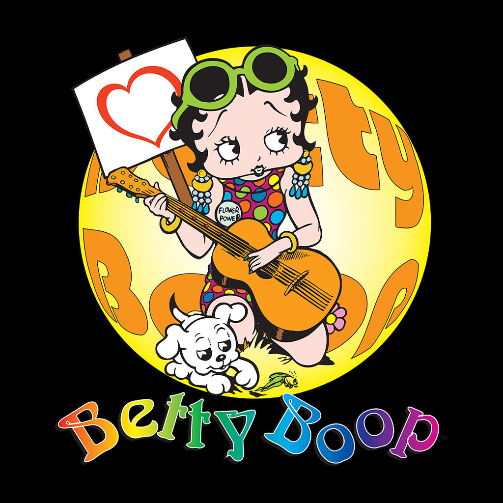 Betty Boop Groovy Guitar 70s Kids Hooded Sweatshirt