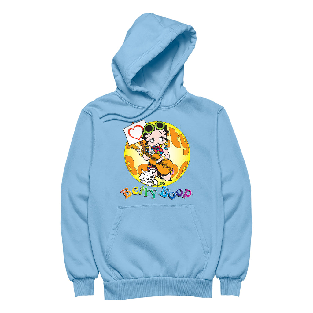 Betty Boop Groovy Guitar 70s Women's Hooded Sweatshirt