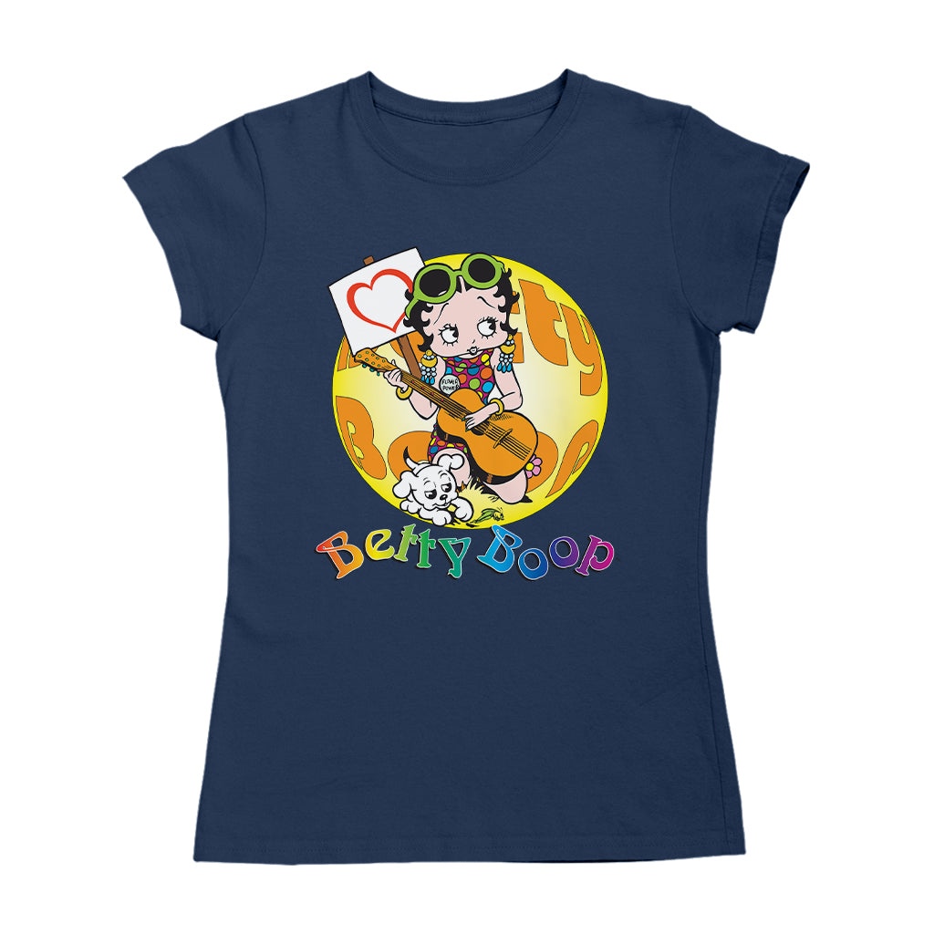 Betty Boop Groovy Guitar 70s Women's T-Shirt