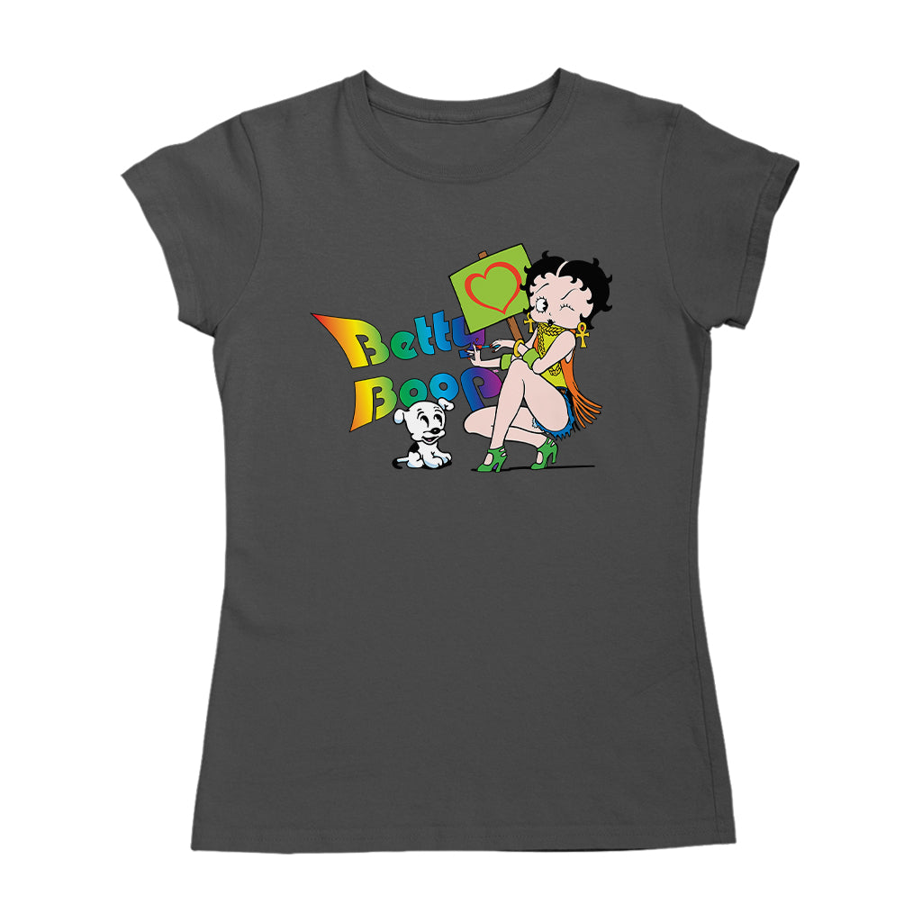 Betty Boop Groovy 70s Pudgy Love Women's T-Shirt