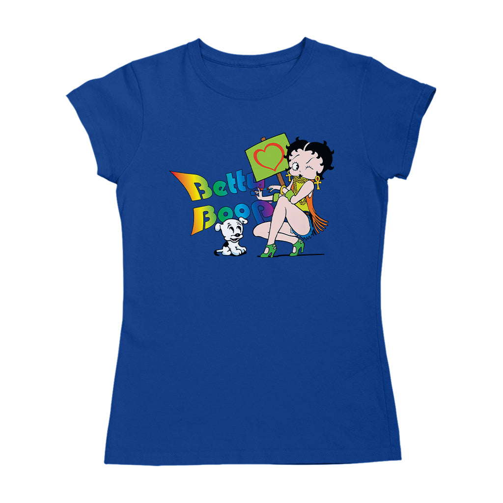 Betty Boop Groovy 70s Pudgy Love Women's T-Shirt