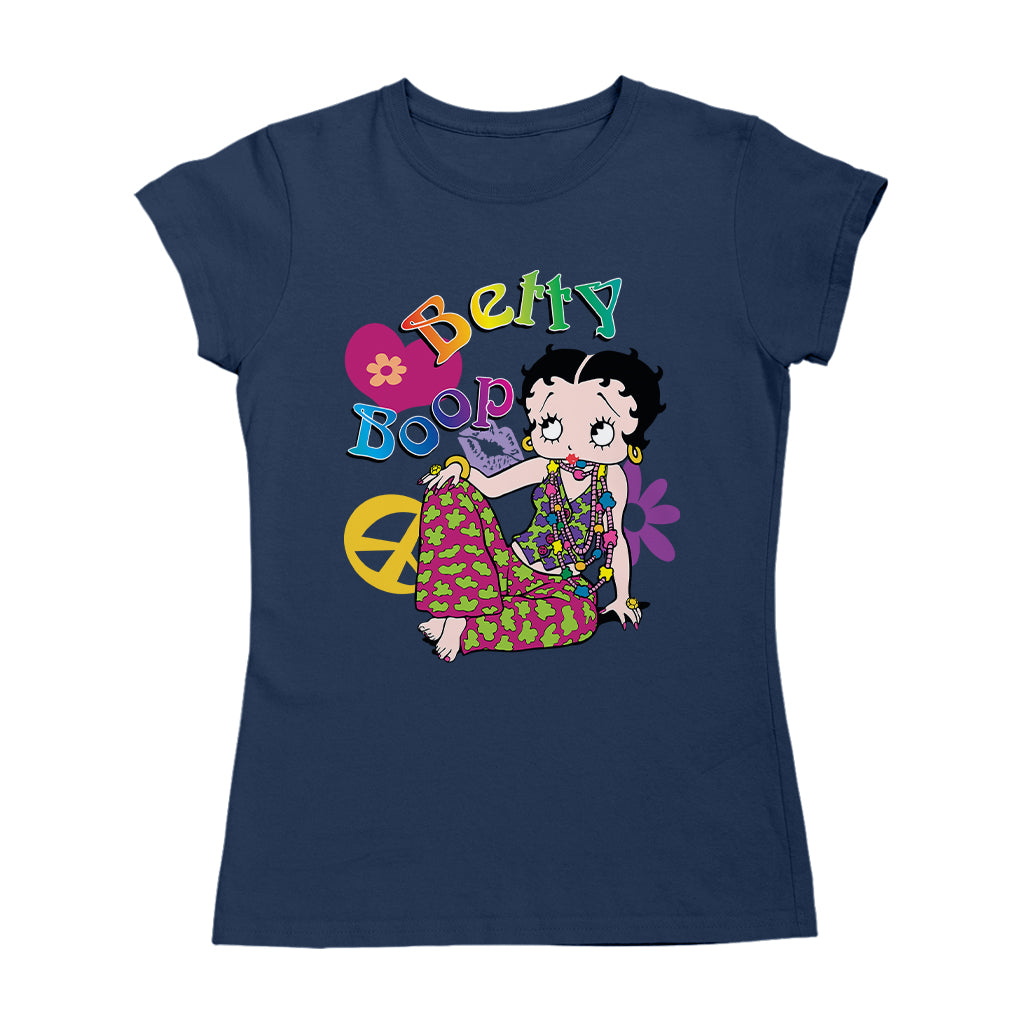 Betty Boop Groovy Hippy Peace & Love Women's T-Shirt