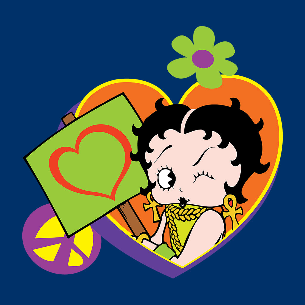 Betty Boop Hippy Heart Sign Women's Sweatshirt
