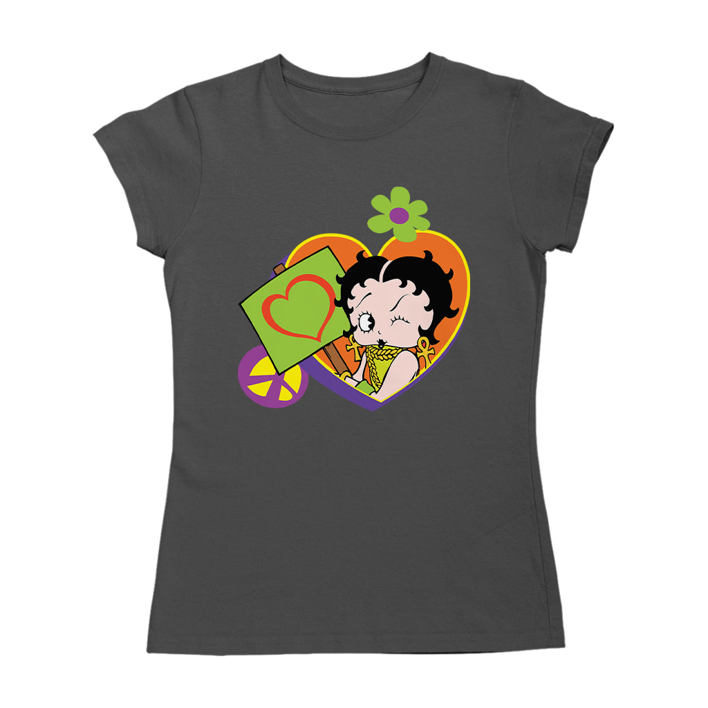 Betty Boop Hippy Heart Sign Women's T-Shirt