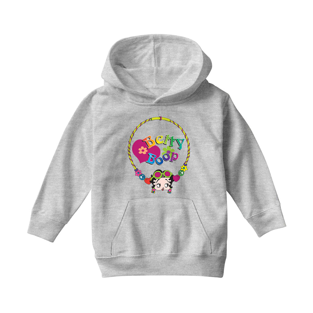 Betty Boop Hippy Hoop Heart Kids Hooded Sweatshirt