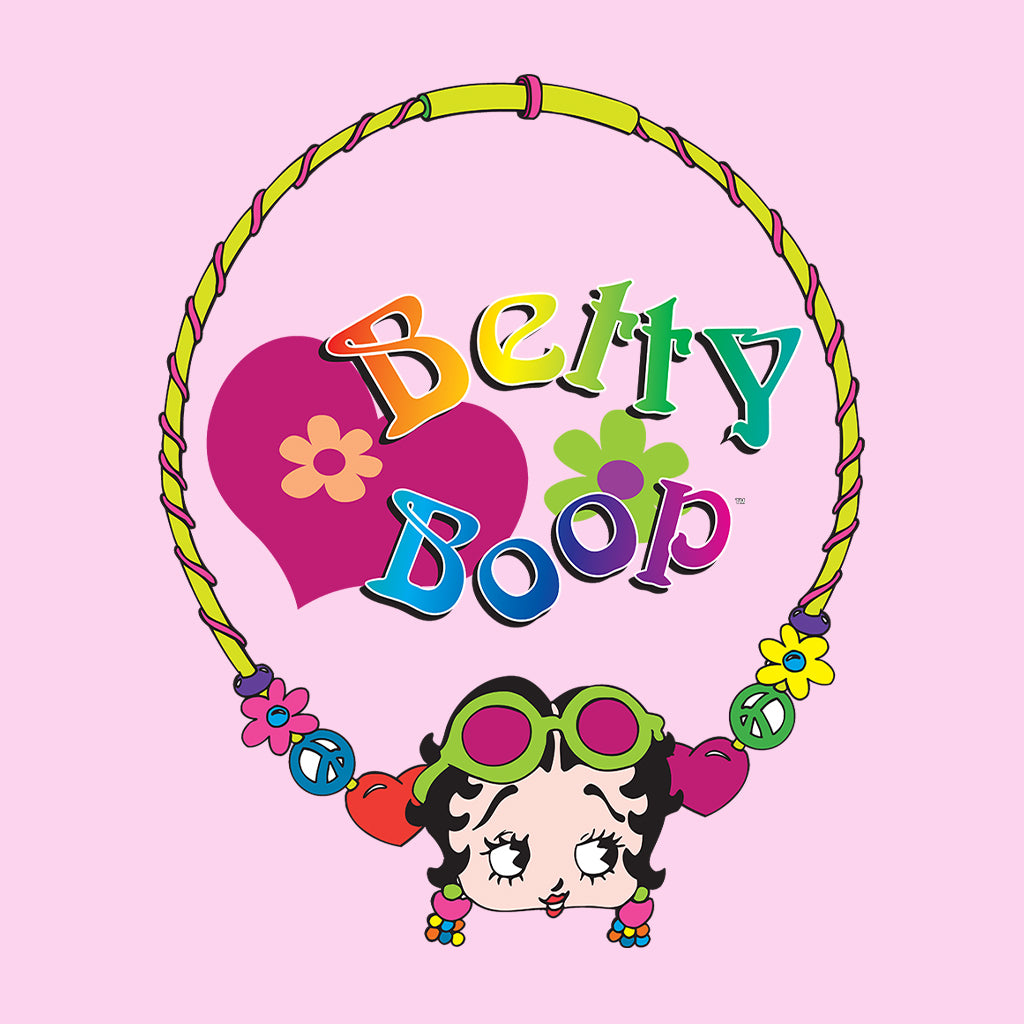 Betty Boop Hippy Hoop Heart Kids Hooded Sweatshirt