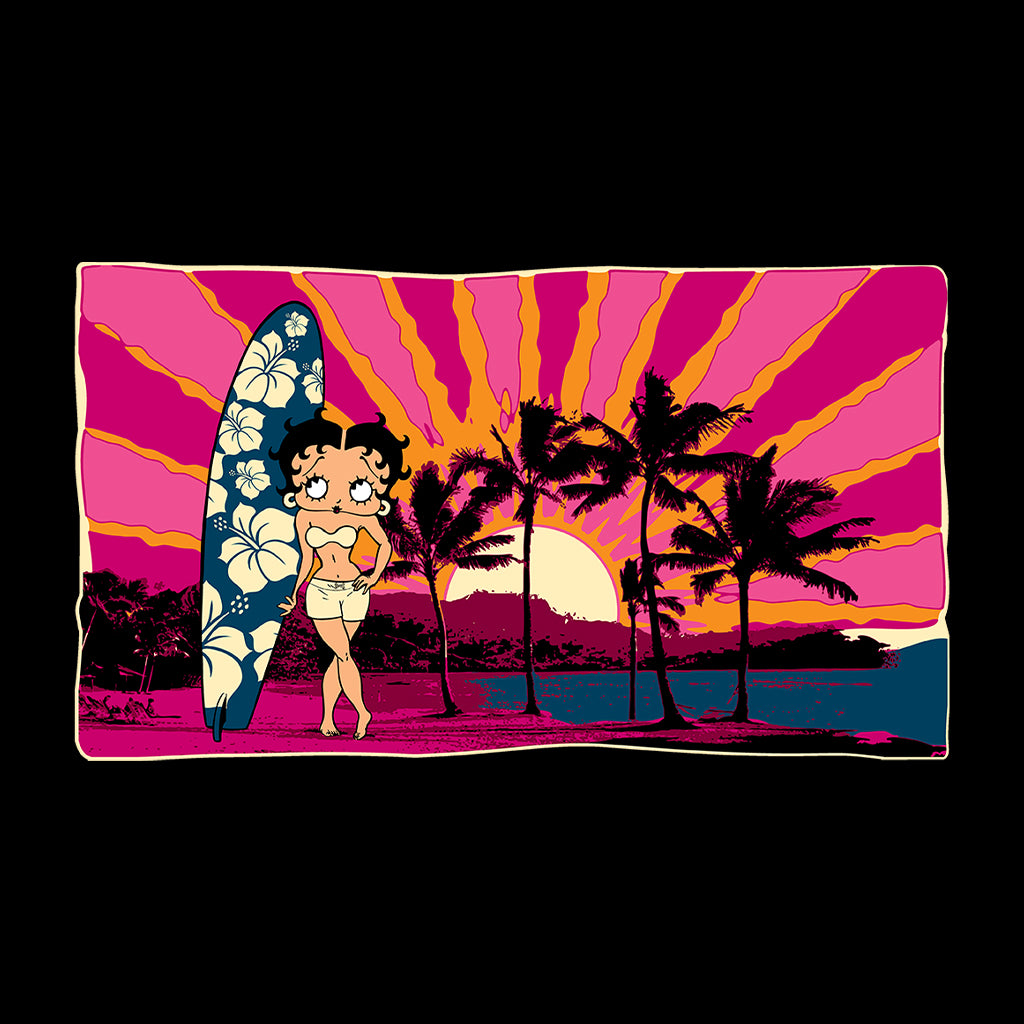 Betty Boop Surf Babe Sunset Kids T-Shirt