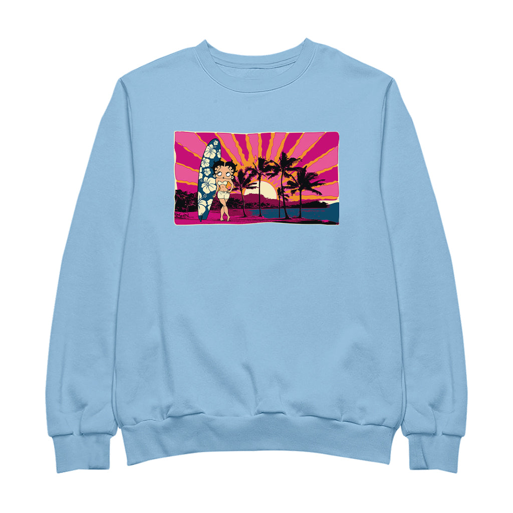 Betty Boop Surf Babe Sunset Men's Sweatshirt