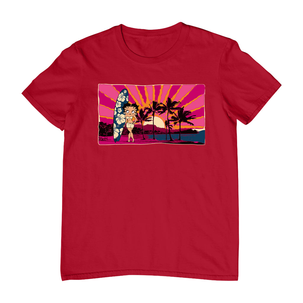 Betty Boop Surf Babe Sunset Men's T-Shirt