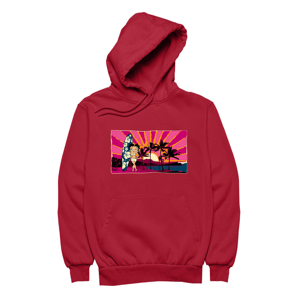 Betty Boop Surf Babe Sunset Women's Hooded Sweatshirt