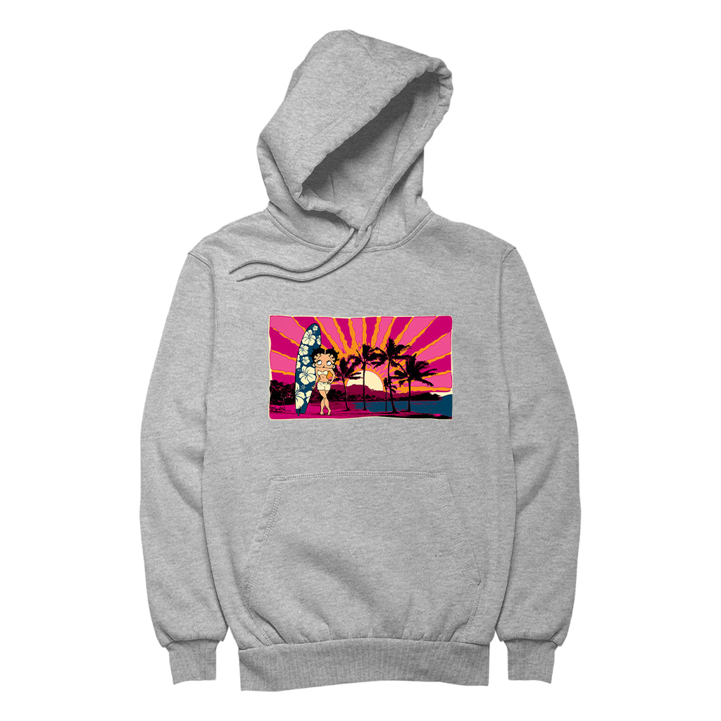 Betty Boop Surf Babe Sunset Women's Hooded Sweatshirt
