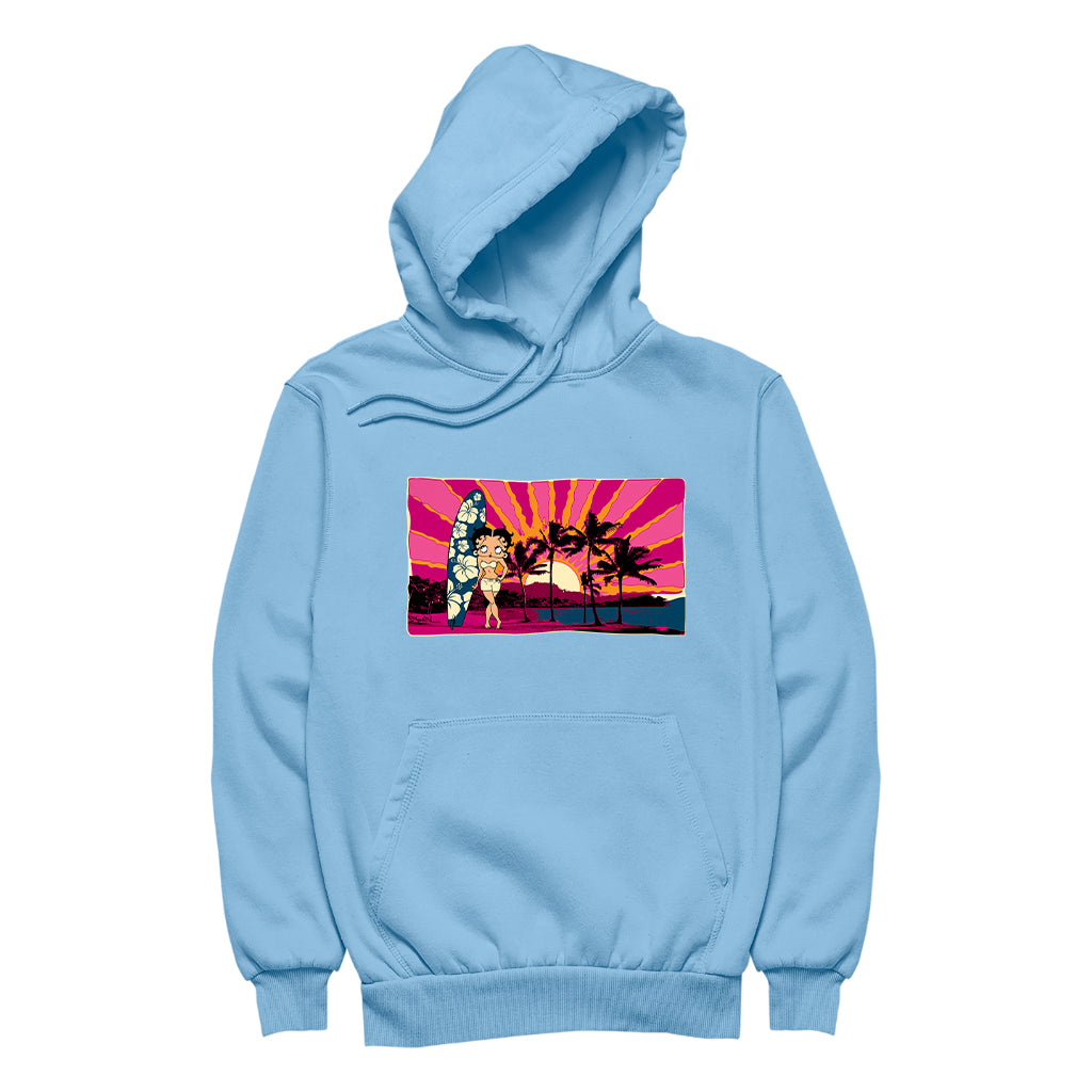 Betty Boop Surf Babe Sunset Women's Hooded Sweatshirt