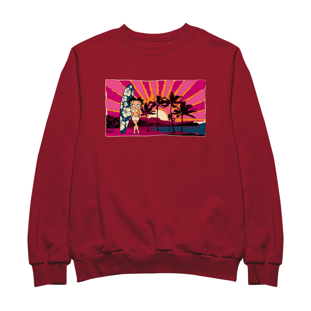 Betty Boop Surf Babe Sunset Women's Sweatshirt