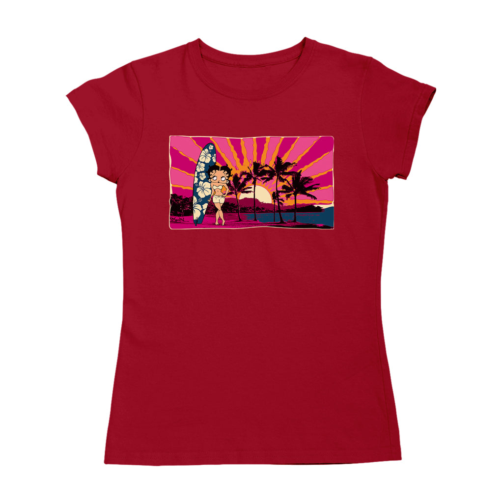 Betty Boop Surf Babe Sunset Women's T-Shirt