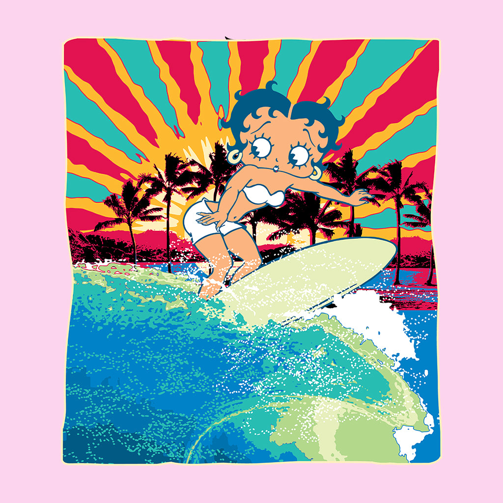 Betty Boop Surfer Betty Riding Wave Kids Sweatshirt