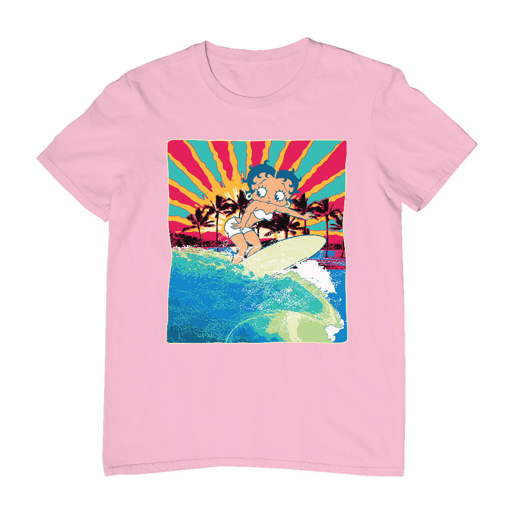 Betty Boop Surfer Betty Riding Wave Men's T-Shirt
