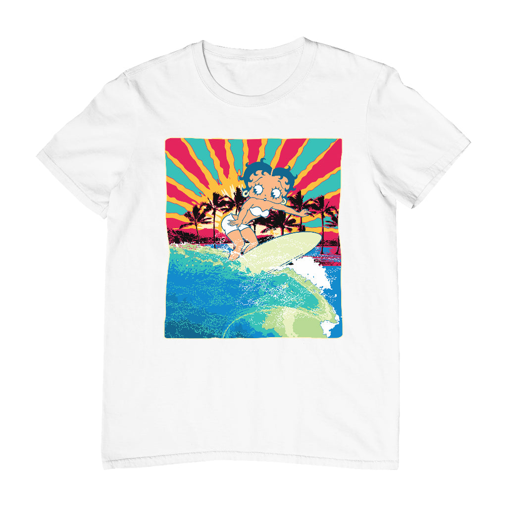 Betty Boop Surfer Betty Riding Wave Men's T-Shirt