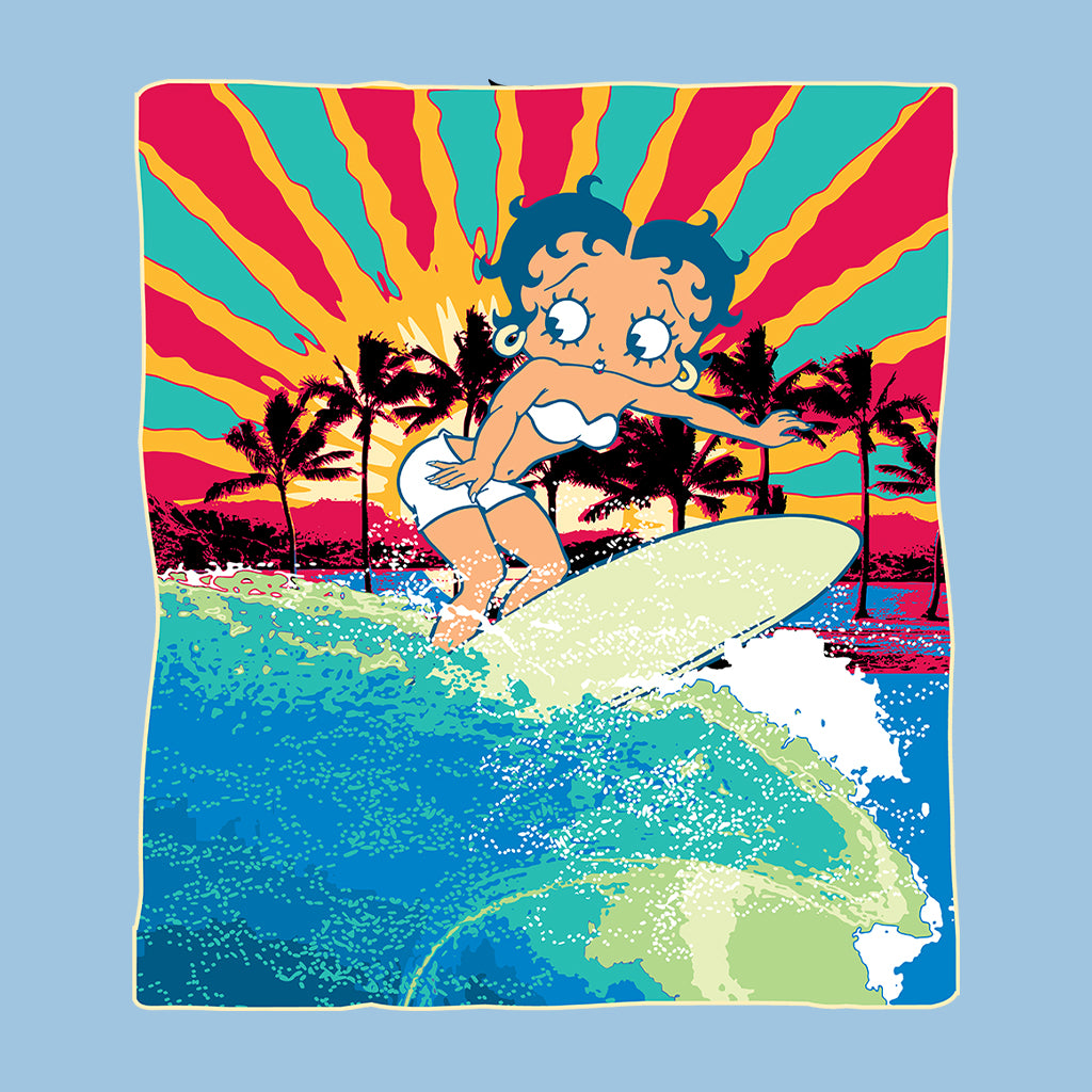 Betty Boop Surfer Betty Riding Wave Kids Sweatshirt