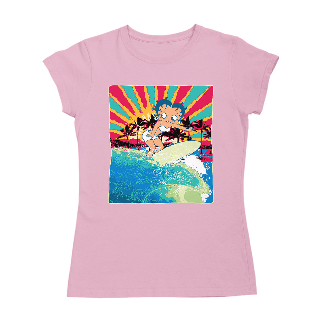 Betty Boop Surfer Betty Riding Wave Women's T-Shirt