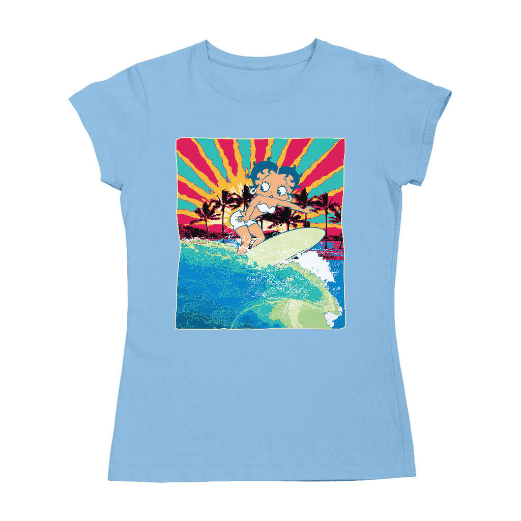 Betty Boop Surfer Betty Riding Wave Women's T-Shirt