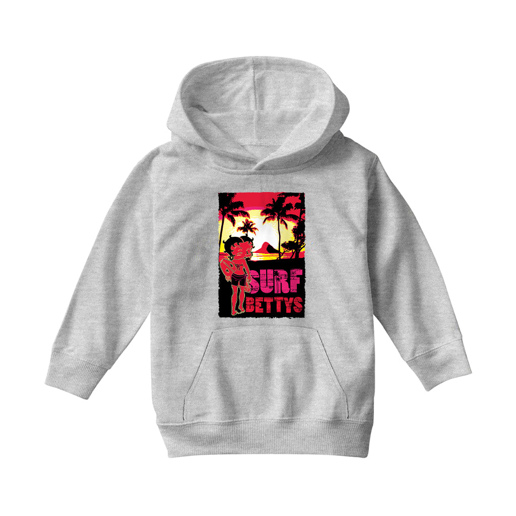 Betty Boop Surf Bettys Sunset Kids Hooded Sweatshirt