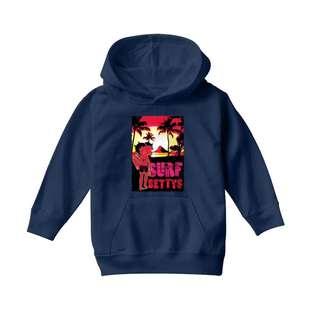 Betty Boop Surf Bettys Sunset Kids Hooded Sweatshirt