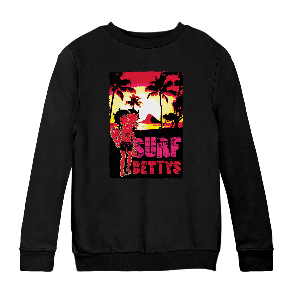 Betty Boop Surf Bettys Sunset Kids Sweatshirt