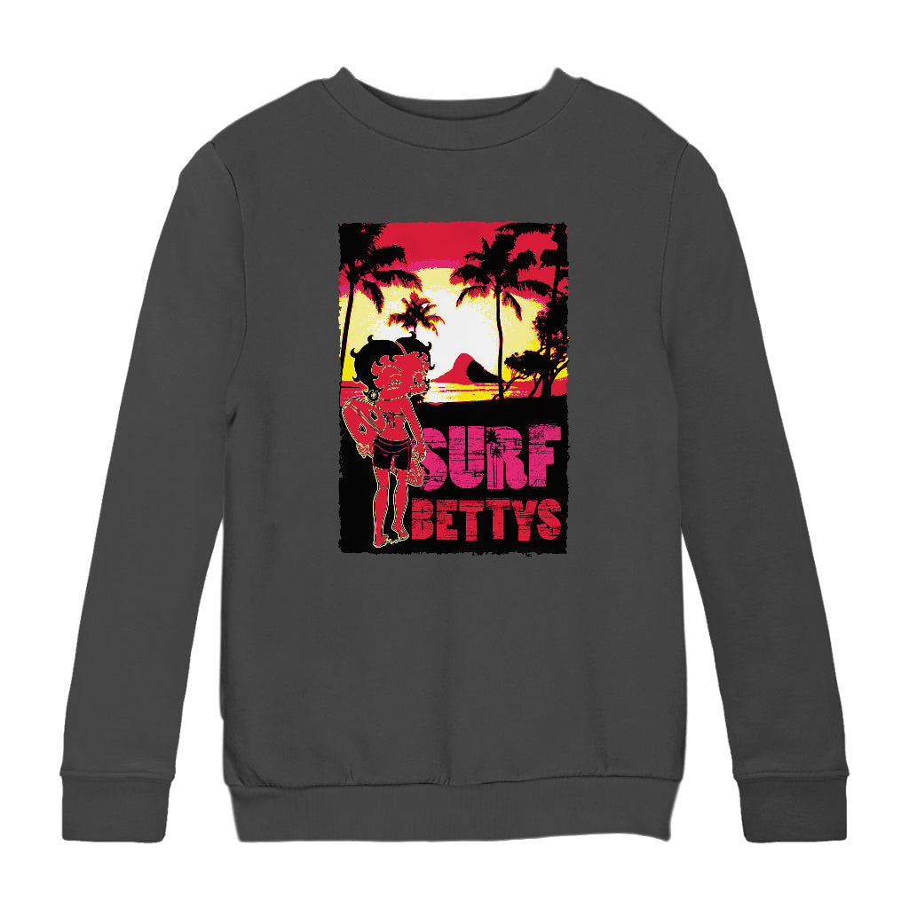 Betty Boop Surf Bettys Sunset Kids Sweatshirt
