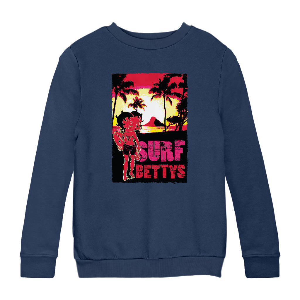 Betty Boop Surf Bettys Sunset Kids Sweatshirt